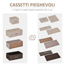 Cassettiera con 5 Cassetti in Tessuto e Ripiano rigido 58x29x99 cm in Legno-6