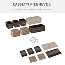 Cassettiera 7 Cassetti in Tessuto 80x29x78.5cm in Legno Multicolore-7