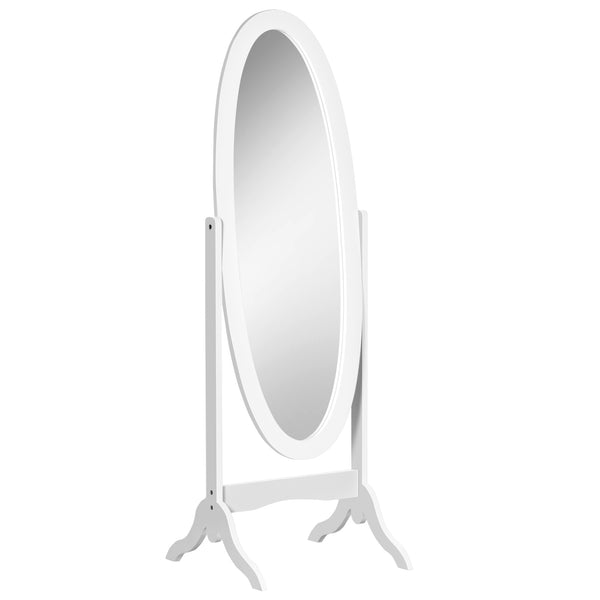 Specchio da Terra 47,5x45,5x154,5 cm Inclinazione Regolabile Bianco sconto
