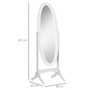 Specchio da Terra 47,5x45,5x154,5 cm Inclinazione Regolabile Bianco-3