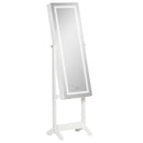 Specchio da Terra Armadio Portagioie  46x36.5x151.5 cm con Luce LED Bianco-1
