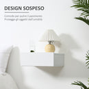 Set 2 Comodini Sospesi 40x30x15 cm Design Moderno Bianco-4