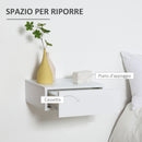 Set 2 Comodini Sospesi 40x30x15 cm Design Moderno Bianco-5