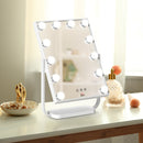 Specchio da Tavolo con LED 32,8x11x47,4 cm per Trucco Make up Bianco-2