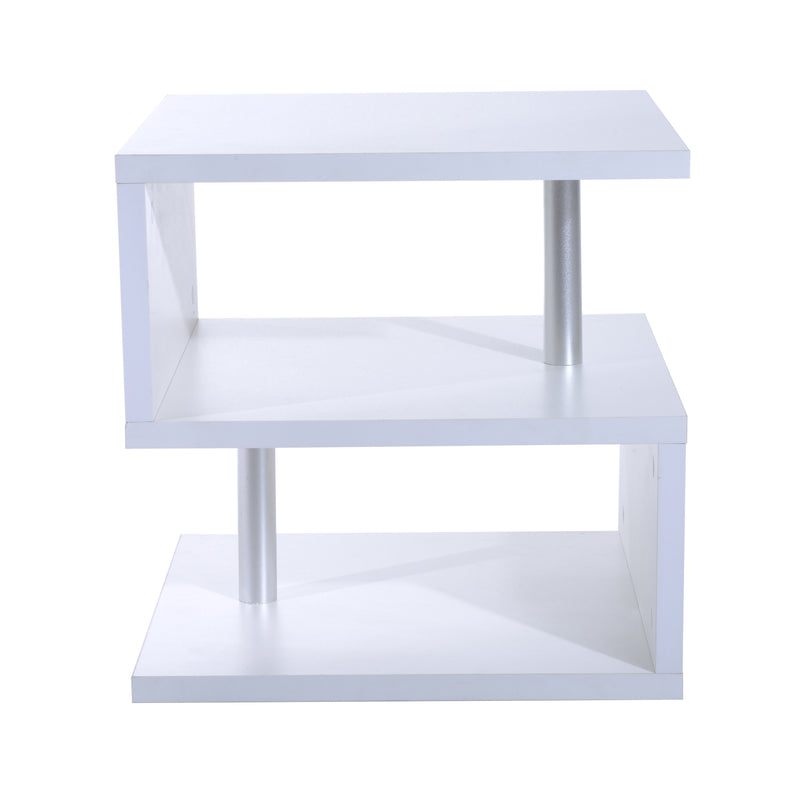 Tavolino Basso da Salotto in Legno Bianco 50x50x50 cm -1