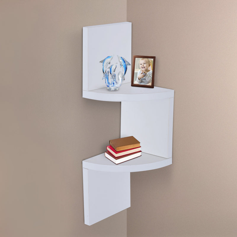 Libreria Moderna con Mensole da Parete in Legno MDF Bianco 16x16x50 cm -2