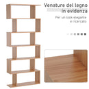 Libreria Design Moderno in Legno con 6 Ripiani Legno Naturale 80x23x192 cm -7