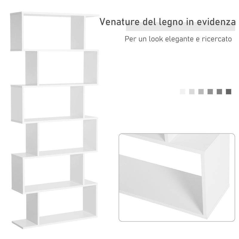 Libreria di Design Moderno Scaffale Bianco 80x23x192 cm -6