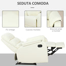 Poltrona Relax Reclinabile Manuale in Similpelle Crema -7