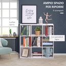Libreria Moderna 6 Somparti in MDF 91x29,5x91 cm  Bianco-4