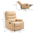 Poltrona Relax Reclinabile in Similpelle Beige -3