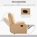 Poltrona Relax Reclinabile in Similpelle Beige -4