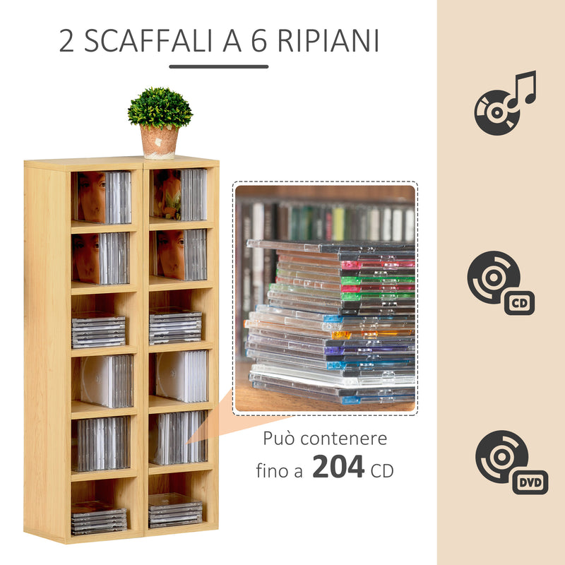 Set 2 Librerie Mobiletti 6 Ripiani in Legno MDF 21x19.2x88.3 cm -6