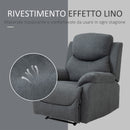 Poltrona Relax Reclinabile Manuale in Lino  Grigia-7