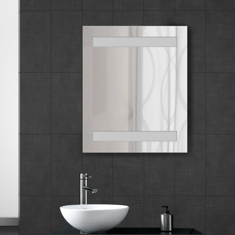 Specchio Armadietto da Bagno Pensile Illuminato con Luci LED 50x60x15 cm -2
