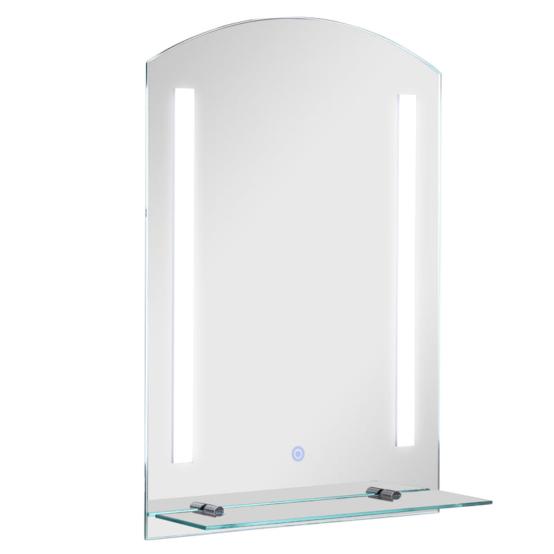 Specchio Bagno 50x15,1x70 cm con Luce LED Mensola e Struttura in Alluminio-1