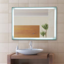 Specchio con Lampada Led e Antiappannamento in Alluminio Cromato Argento 80x60 cm -1