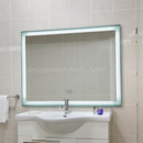 Specchio con Lampada Led e Antiappannamento in Alluminio Cromato Argento 80x60 cm -3