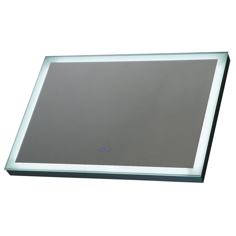 Specchio con Lampada Led e Antiappannamento in Alluminio Cromato Argento 80x60 cm -8