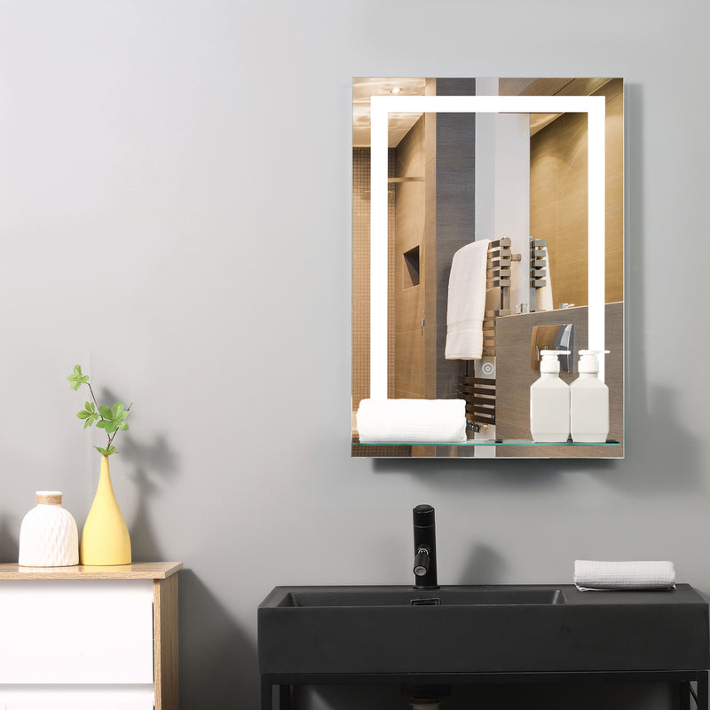 RENDEZ-VOUS - Specchio con mensola elegante per bagno di lusso, RoyalGlass