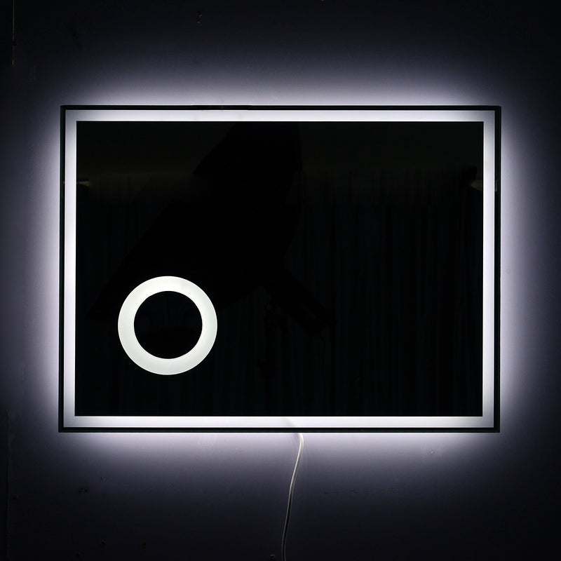 Specchio da Bagno con Illuminazione a LED e Interruttore Touch in Vetro e Alluminio 80x3x60 cm -2