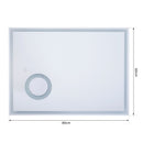 Specchio da Bagno con Illuminazione a LED e Interruttore Touch in Vetro e Alluminio 80x3x60 cm -4