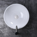 Lavabo da Appoggio in Ceramica Smaltato Design Moderno Bianco 42x42x14 cm -4