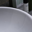 Lavabo da Appoggio in Ceramica Smaltato Design Moderno Bianco 42x42x14 cm -6