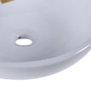 Lavabo da Appoggio in Ceramica Smaltato Design Moderno Bianco 42x42x14 cm -9