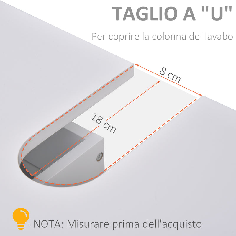 Mobile Sottolavello da Bagno 67x36x52 cm in Legno  Bianco-5