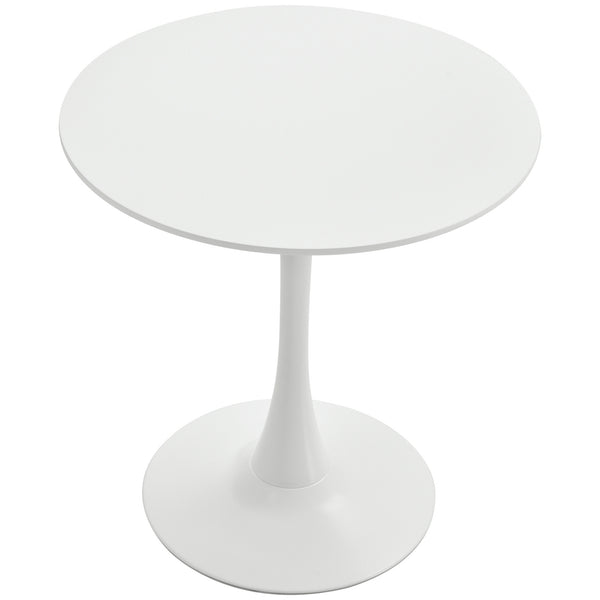 sconto Tavolino da Giardino Ø70x73 cm in MDF e Acciaio   Bianco