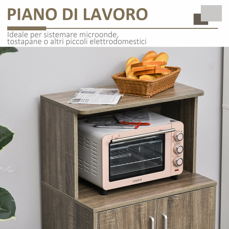 Mobile Cucina Multiuso 60.4x40,3x97 cm con Ripiano per Forno a Microonde  Grigio – acquista su Giordano Shop