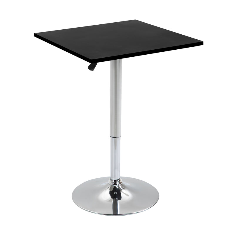 Tavolino Quadrato Altezza Regolabile 60x60x82-103 cm  Nero-1
