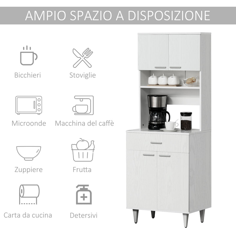 Mobile da Cucina Credenza con Armadietto Mensola e Cassetto 90x40x120 cm in  Legno Bianco – acquista su Giordano Shop