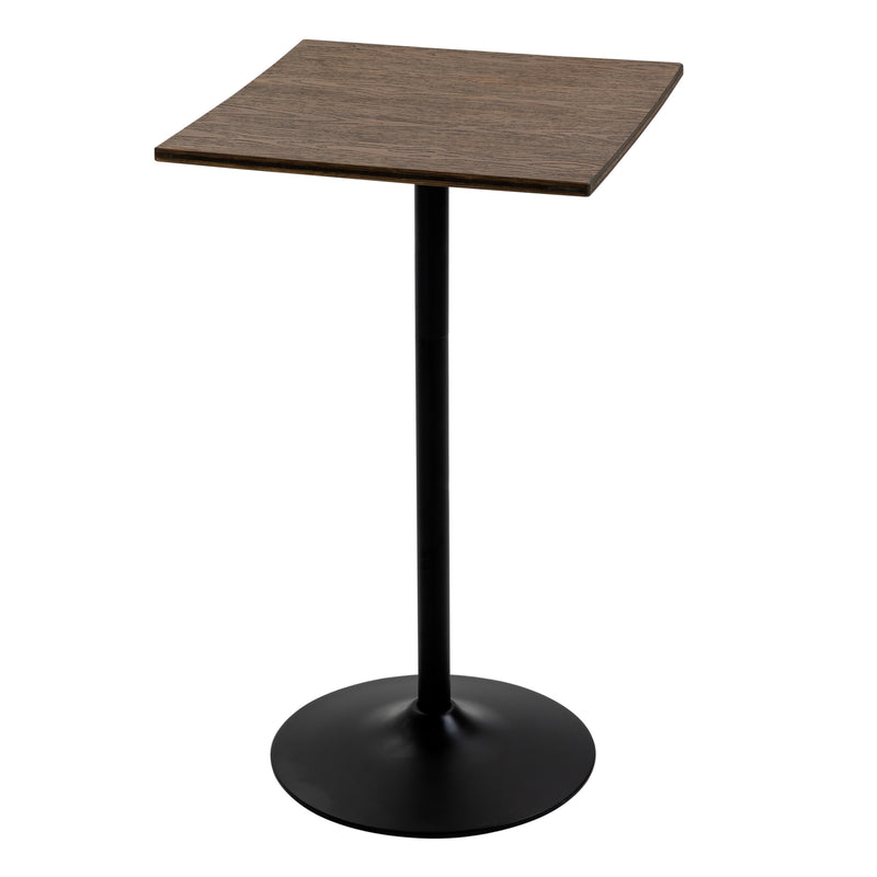 Tavolino da Bar Alto 60x60x103 cm in Metallo e Bambù Noce-1