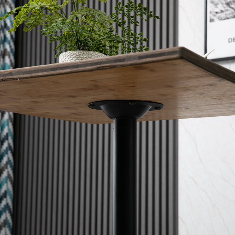 Tavolino da Bar Alto 60x60x103 cm in Metallo e Bambù Noce-7