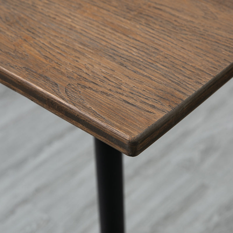 Tavolino da Bar Alto 60x60x103 cm in Metallo e Bambù Noce-8