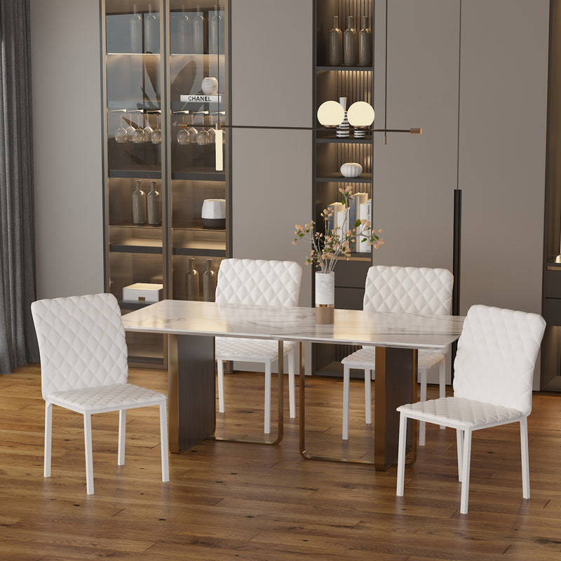 Set di 4 sedie da pranzo moderne laterali, Set di 4 sedie per la cucina  soggiorno e sala d'attesa