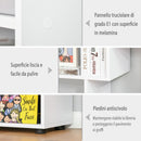 Libreria di Design 8 Ripiani 70x24x178 cm in Legno Truciolare Bianco-5