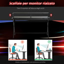 Scrivania da Ufficio Porta PC con Piano Rialzato in MDF 140x60x90 cm  Nero-4