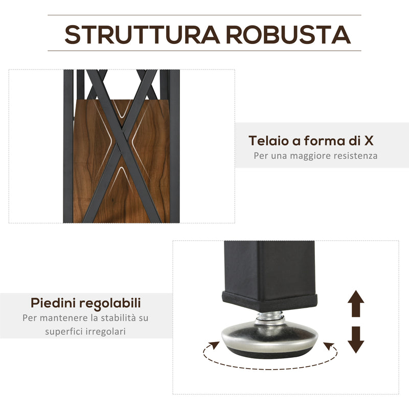 Tavolo Consolle per Ingresso 3 Ripiani 120x23,5x75 cm Grigio e Nero-6