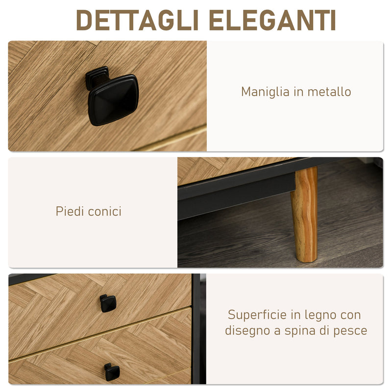 Cassettiera 5 Cassetti 80x40x80 cm  in Legno -8