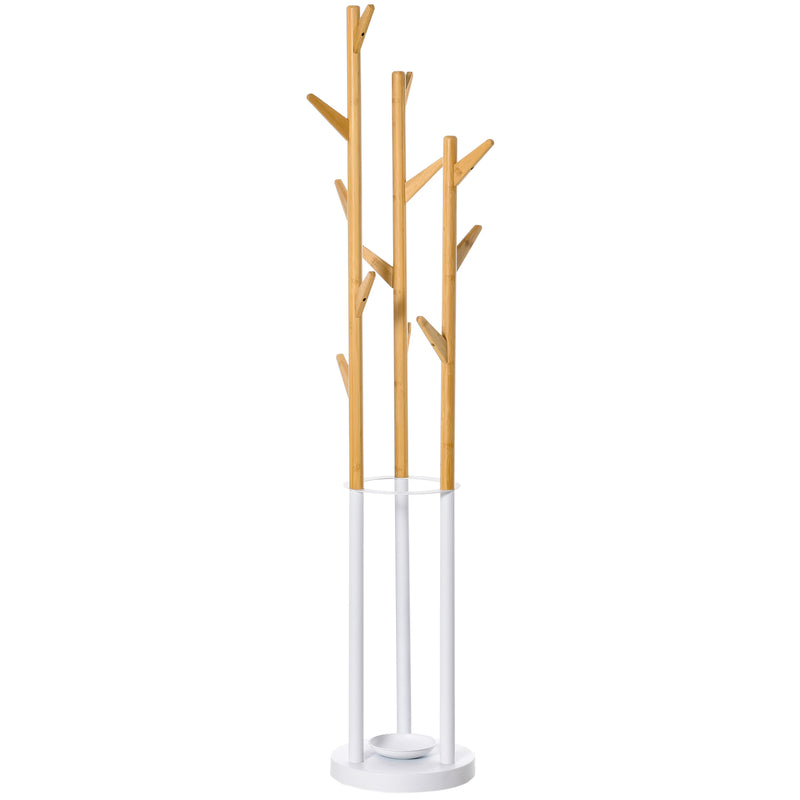 Appendiabiti da Terra 30,5x30,5x174,5 cm in Metallo e Bambù Legno e Bianco  – acquista su Giordano Shop