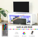 Mobile Porta TV Fino a 55" 140x35x52 cm con Luci LED Bianco-4