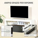 Mobile Porta TV Fino a 55" 140x35x52 cm con Luci LED Bianco-5
