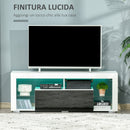 Mobile Porta TV Fino a 55" 140x35x52 cm con Luci LED Bianco-6
