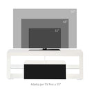Mobile Porta TV Fino a 55" 140x35x52 cm con Luci LED Bianco-7