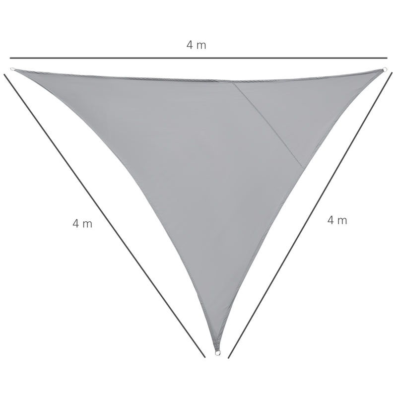 Tenda a Vela Ombreggiante Triangolare 4x4x4m in Poliestere Grigio-3
