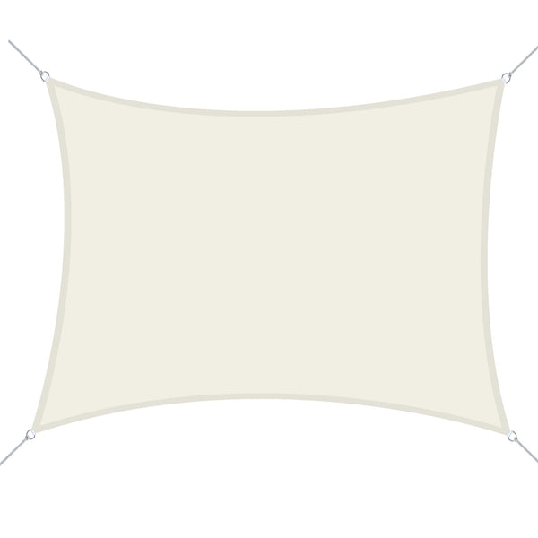 Tenda a Vela Ombreggiante Rettangolare 4x6m in Poliestere Bianco Crema-1