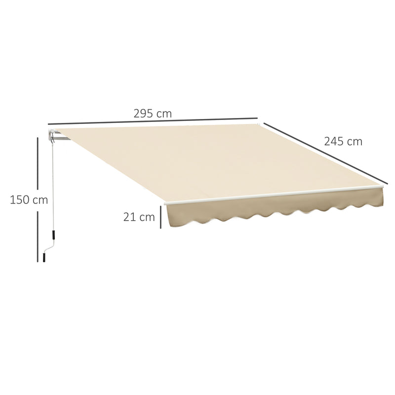 Tenda da Sole Avvolgibile a Parete 3x2.5m in Alluminio Beige -3